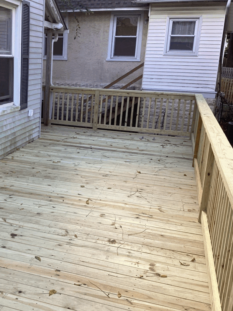 Porch Project Daimion Home Improvements Redesigned View on Top of Deck