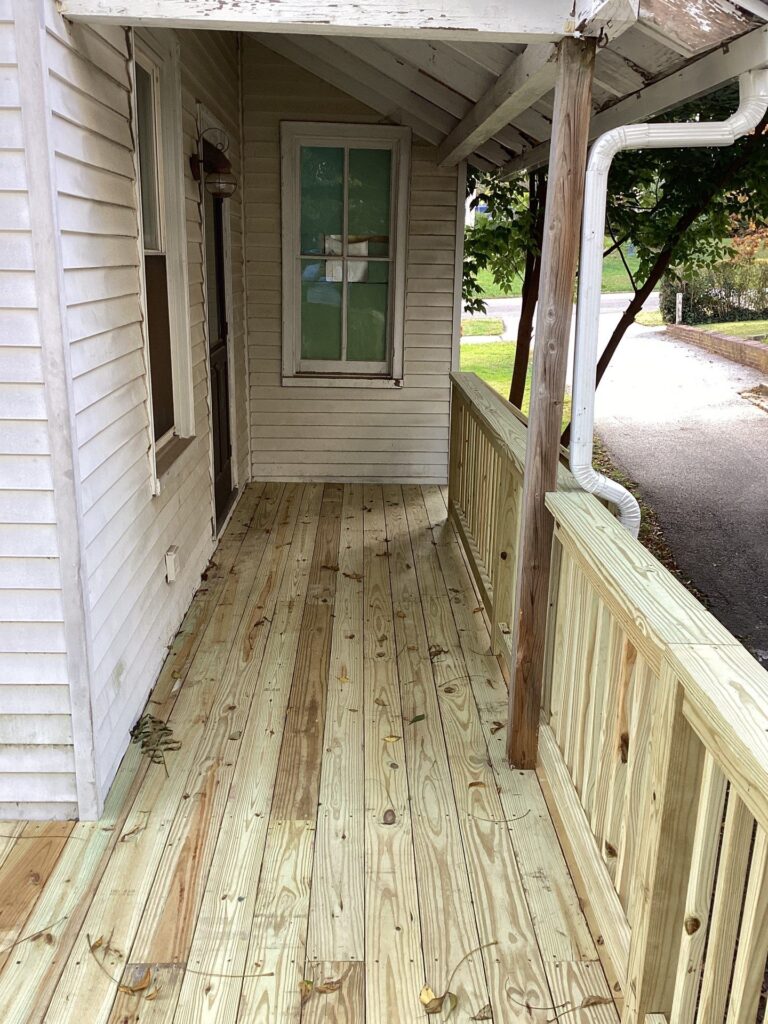 Porch Project Daimion Home Improvements Redesigned View on Side by Driveway